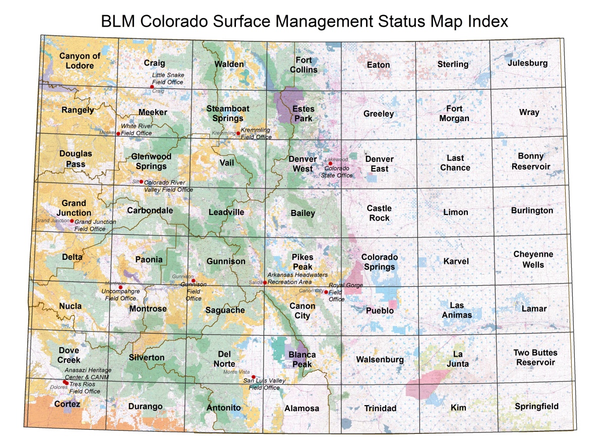 Colorado Surface Management Status Index Map