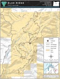 topo map showing trails for the blue ridge system