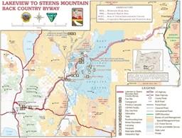 Lakeview to Steens Mountain Back Country Byway Map
