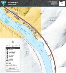 map of oak springs campground showing river and campsites