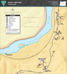 map of south junction campground showing river and campsites