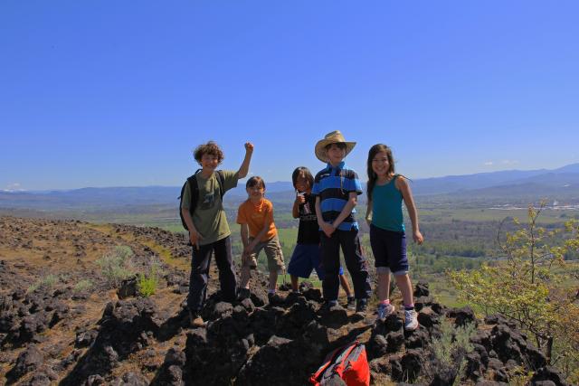 children hiking at Table Rocks Management Area