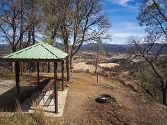Laguna Mountain Campground site overlooking a valley. Photo by Jesse Pluim, BLM.