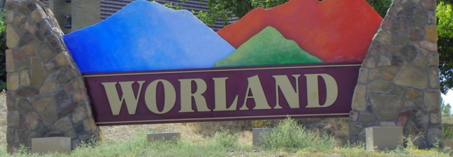 Worland, Wyoming town sign