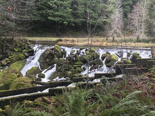 water flowing near Hult Dam in Oregon