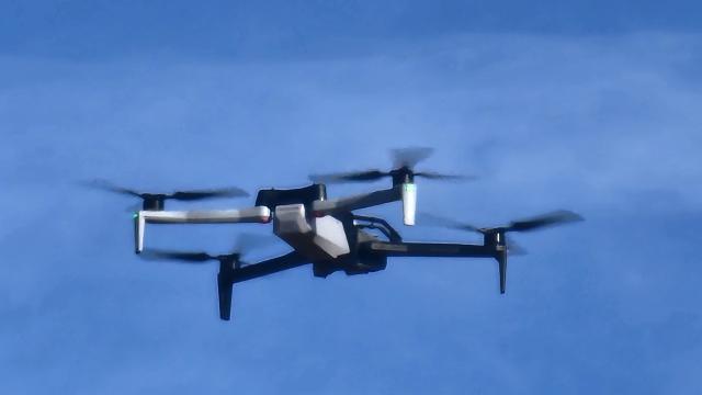 An uncrewed aircraft in flight