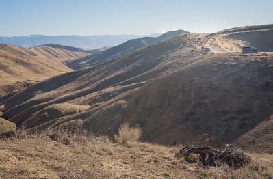Dry, steep  hills