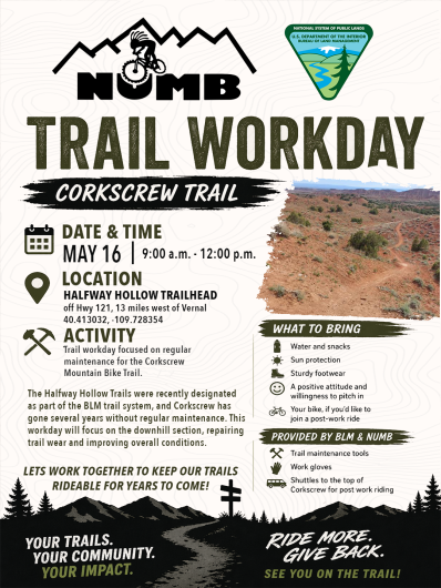 Trail Workday: Corkscrew Trail 2026 flyer