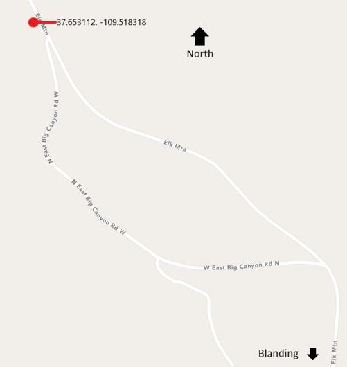 Map to trash clean up north of Blanding