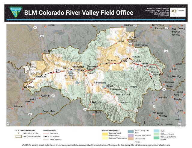 Boundary map of BLM Colorado River Valley Field Office