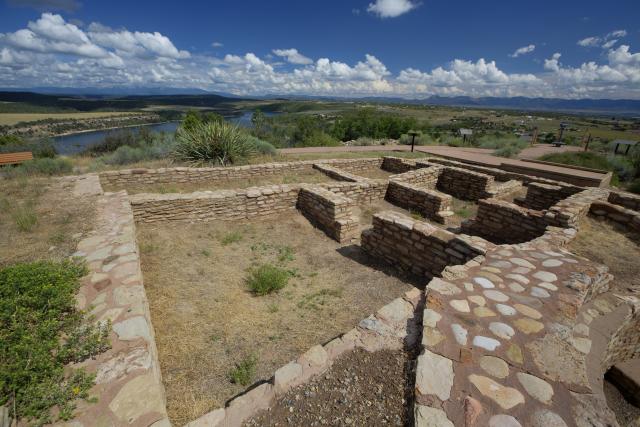 Remnant walls of Puebloan structures at Escalante Pueblo