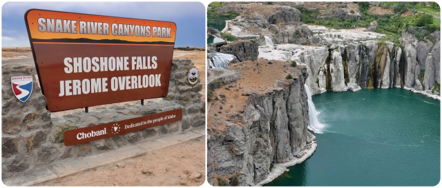 Sign and falls view