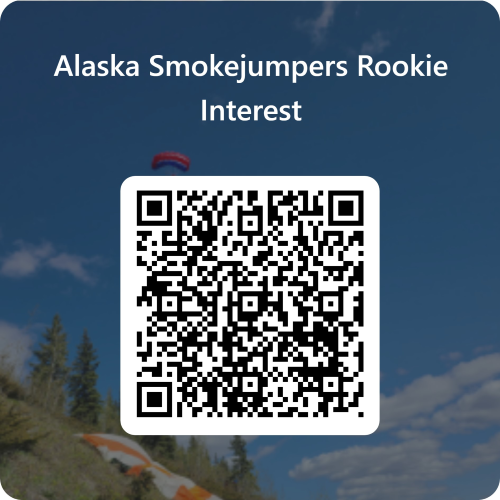 QR code to a MS365 form for those who are interested in applying to become an Alaska smokejumper.