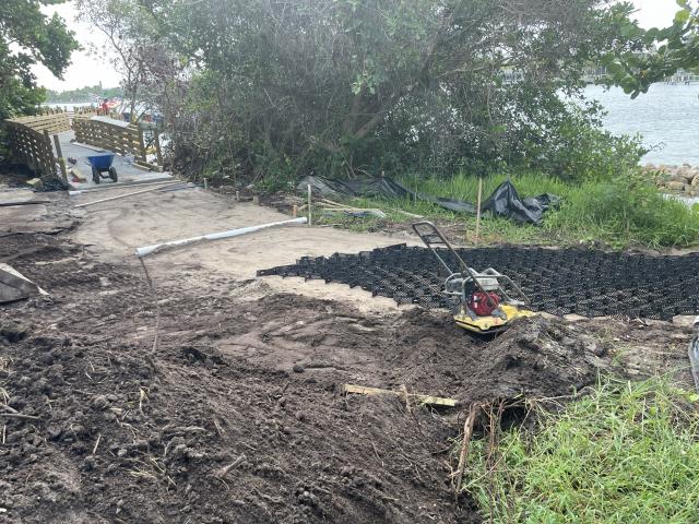 ADA Pathway to get to boardwalk & native plant trail is near completion 