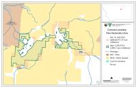 Graphic map of the Zortman-Landusky Mining Reclamation Area in Phillips County, Montana, showing the 912.33-acre withdrawal, which adjoins the previous withdrawal of 2688.13 acres.