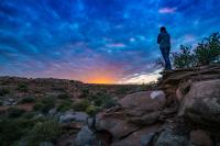 A hiker in Carlsbad, NM
