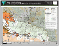 Map of BLM-managed lands in Tres Rios Field Office under stage 1 fire restrictions