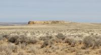 Distant mesa within the Chaco Withdrawal Area covered in desert landscape