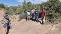 Group of volunteers at the Utah Vernal Field Office National Trails Day event standing on the trail.