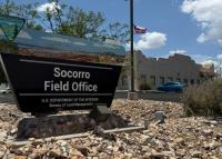The portal sign in front of the BLM Socorro Field Office building.