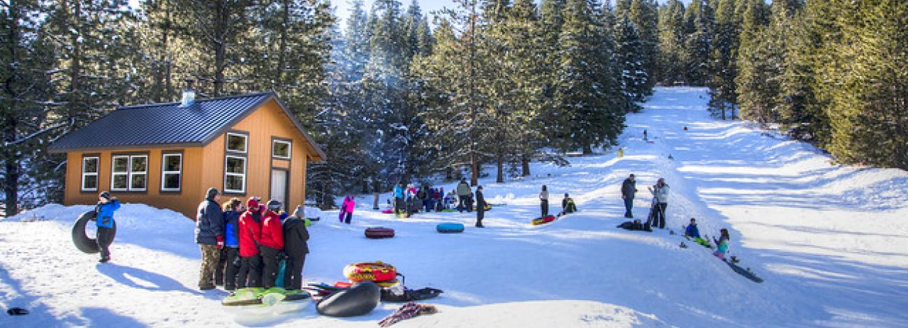 Snow tubing at Table Mountain Winter Play Area