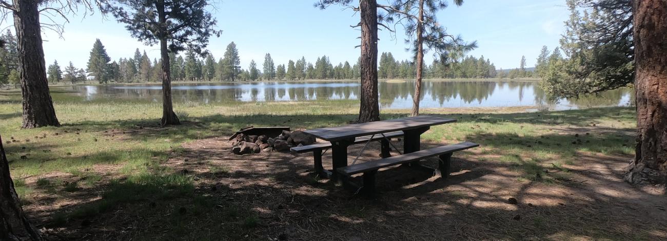 View of a campsite and Gerber Reservoir.