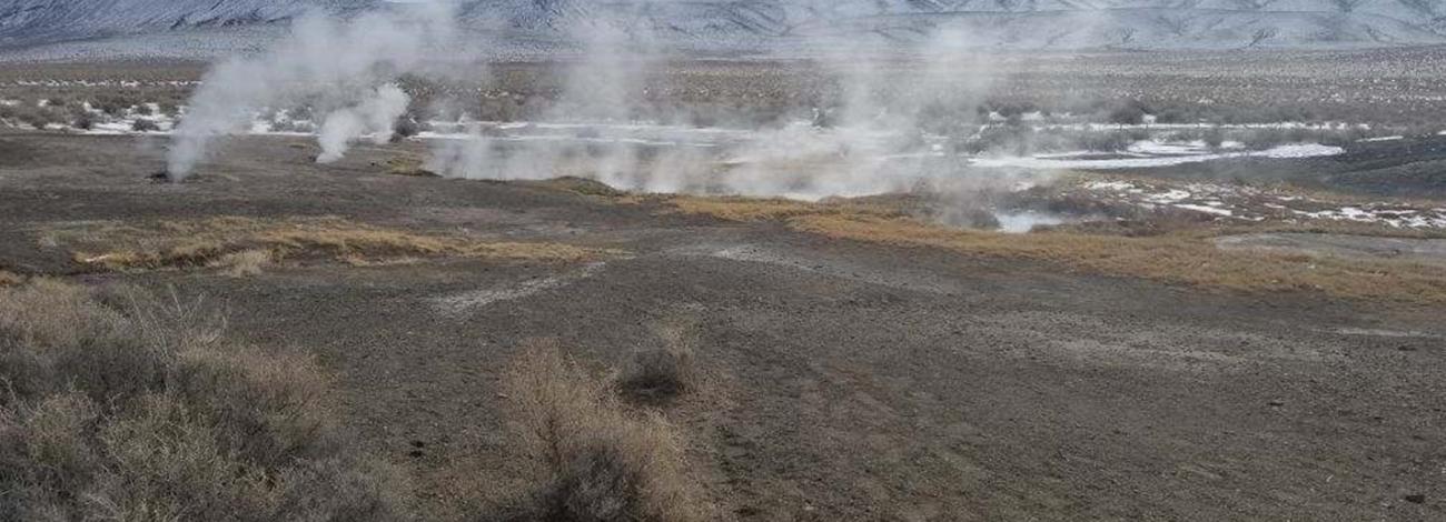 Winter steam at Mickey Hot Springs