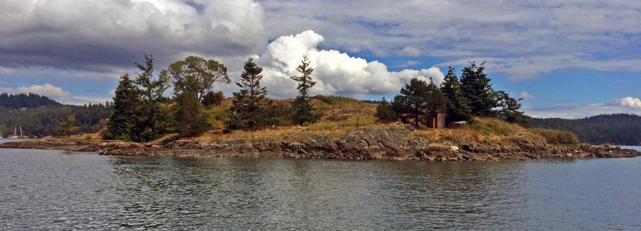 Island shoreline from the water
