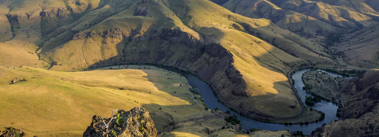 Evening view of the Lower Deschutes Wild and Scenic River