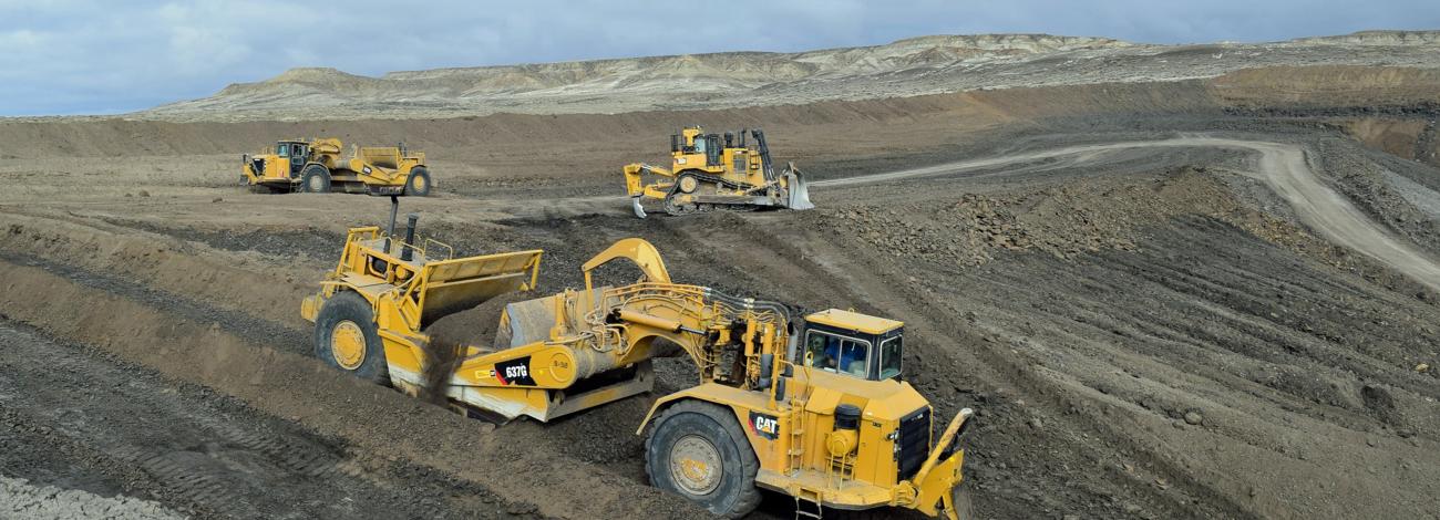 Photo of construction equipment like excavators 
