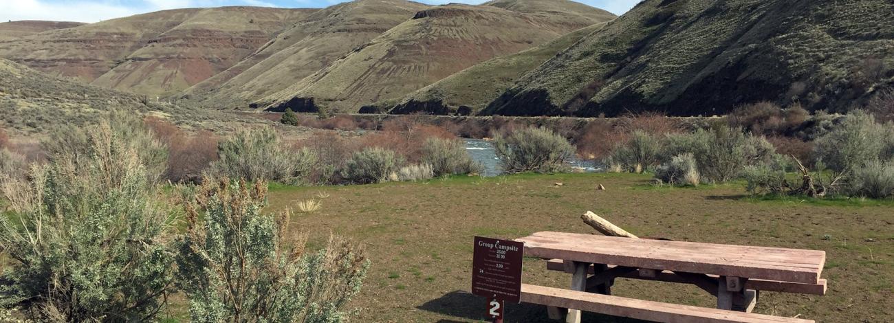 Macks Canyon riverside campsite, which boasts amazing canyon views