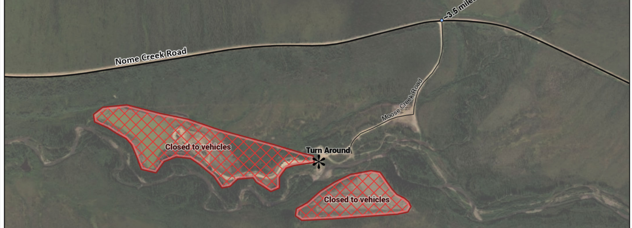 map depicting closures in the White Mountains