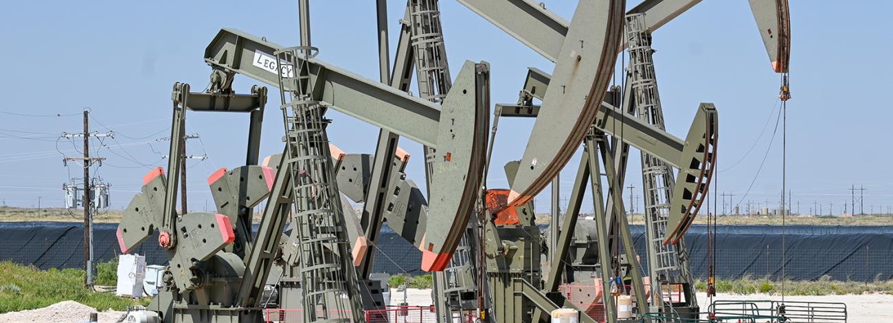 Four pump jacks in southern New Mexico. Wendy Brown, BLM.
