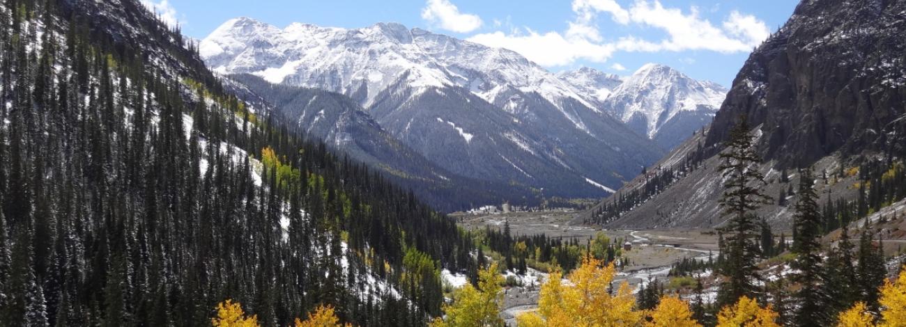 A snowy mountain scene in Colorado. 