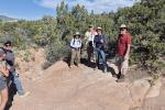 Group of volunteers at the Utah Vernal Field Office National Trails Day event standing on the trail.