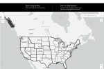 Map of the United States with state boundaries and major cities labeled, displayed on the U.S. Bureau of Land Management General Land Office website.