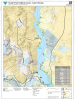A detailed map of the southern portion of Lake Havasu, Arizona, managed by the BLM Colorado River District Lake Havasu Field Office. Twenty-three numbered fish habitat coves are marked with red markers along the lake shoreline, ranging from Steamboat (21) in the north to Bill Williams Island (43) in the south. An inset locator map in the lower right shows the map area in regional context. State Route 95 runs along the eastern shore. The Arizona-California state boundary is shown to the west.