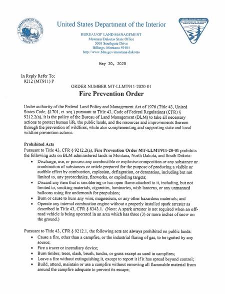 Fire Prevention Order 2020