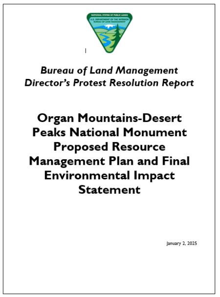 Organ Mountains-Desert Peaks NM Protest Report Cover