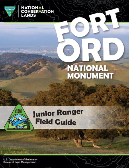 booklet screenshot that reads "Fort Ord National Monument Junior Ranger Field Guide"