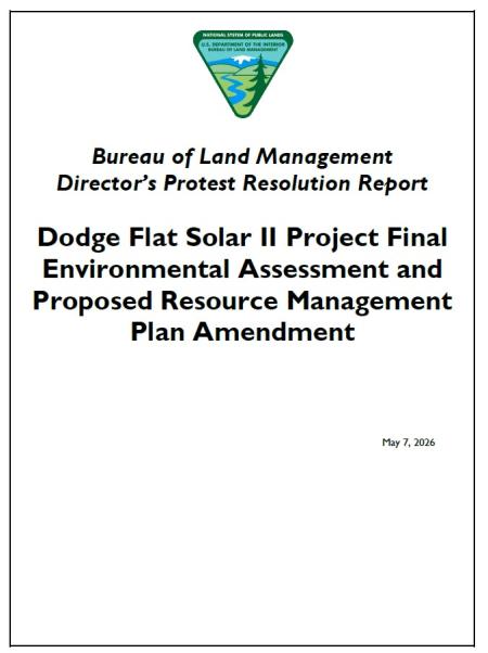 Dodge Flat Solar II Project Final Environmental Assessment and Proposed Resource Management Plan Amendment