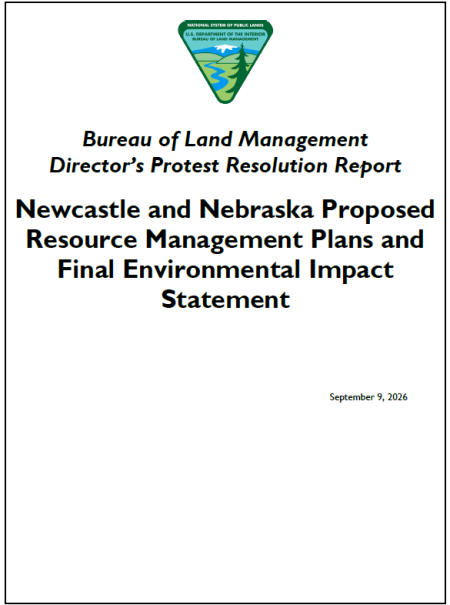 Newcastle and Nebraska Proposed Resource Management Plans and Final Environmental Impact Statement (September 2026)